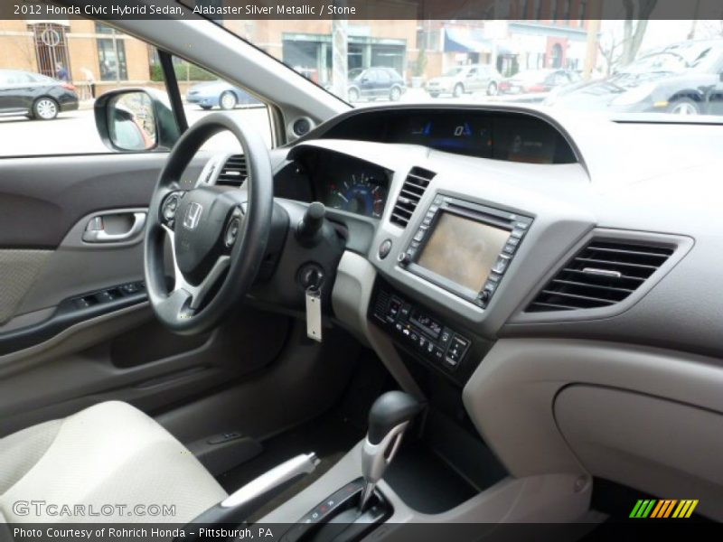 Alabaster Silver Metallic / Stone 2012 Honda Civic Hybrid Sedan