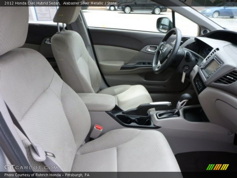 Alabaster Silver Metallic / Stone 2012 Honda Civic Hybrid Sedan