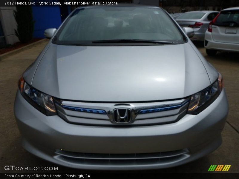 Alabaster Silver Metallic / Stone 2012 Honda Civic Hybrid Sedan