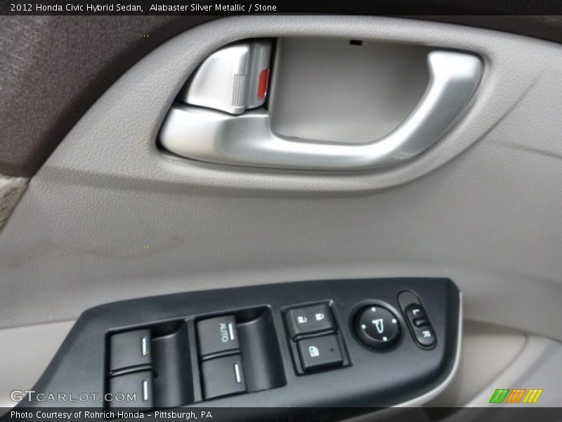 Alabaster Silver Metallic / Stone 2012 Honda Civic Hybrid Sedan