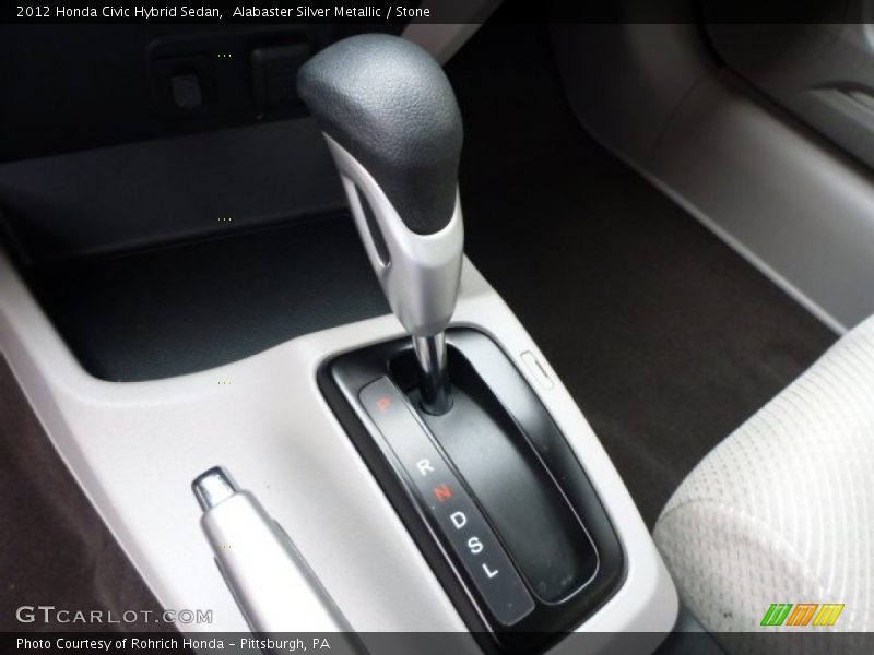 Alabaster Silver Metallic / Stone 2012 Honda Civic Hybrid Sedan
