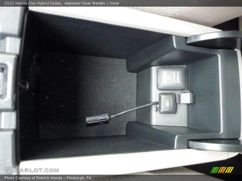 Alabaster Silver Metallic / Stone 2012 Honda Civic Hybrid Sedan