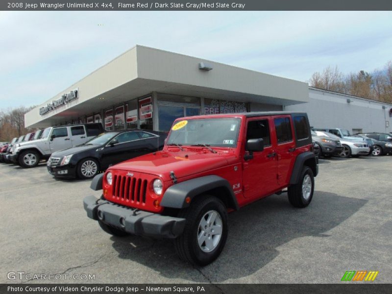 Flame Red / Dark Slate Gray/Med Slate Gray 2008 Jeep Wrangler Unlimited X 4x4