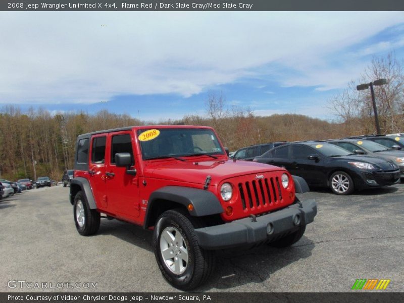 Flame Red / Dark Slate Gray/Med Slate Gray 2008 Jeep Wrangler Unlimited X 4x4