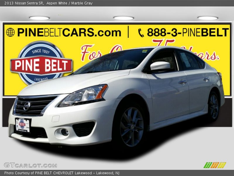 Aspen White / Marble Gray 2013 Nissan Sentra SR