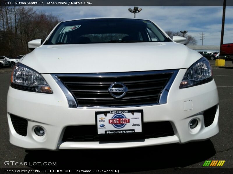 Aspen White / Marble Gray 2013 Nissan Sentra SR