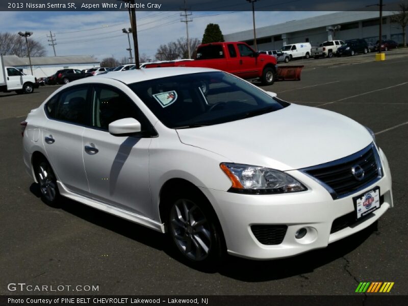 Aspen White / Marble Gray 2013 Nissan Sentra SR