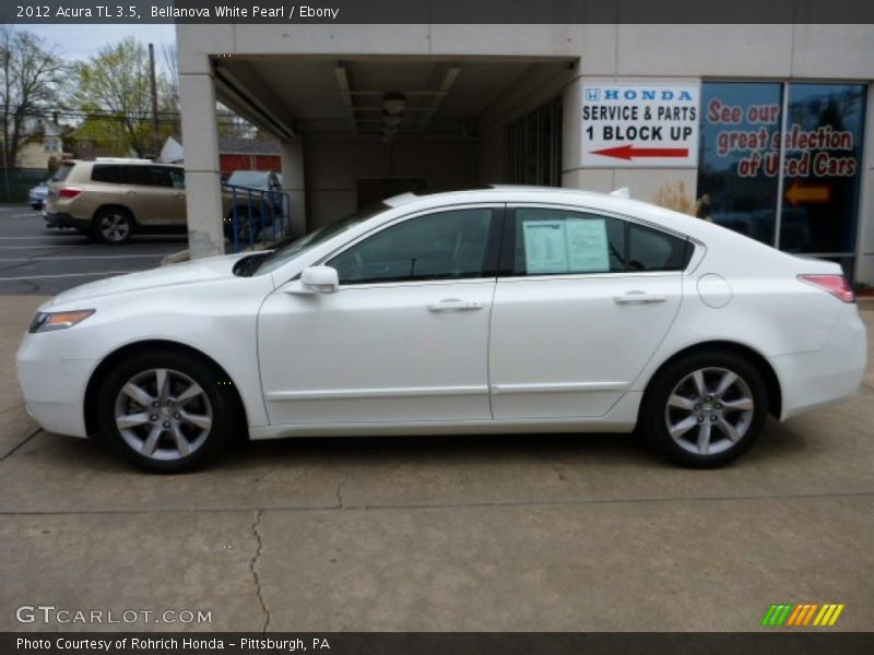 Bellanova White Pearl / Ebony 2012 Acura TL 3.5