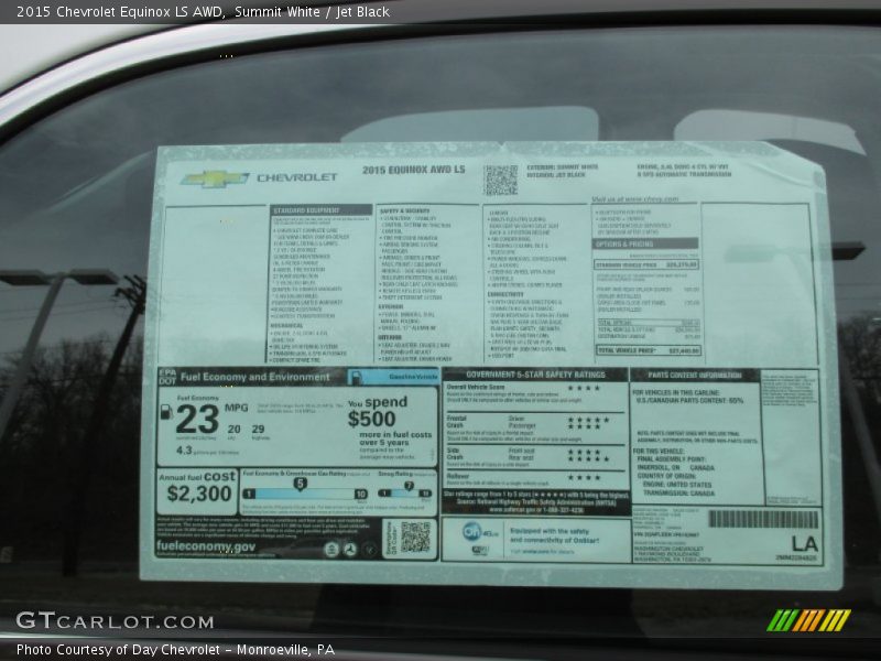 Summit White / Jet Black 2015 Chevrolet Equinox LS AWD