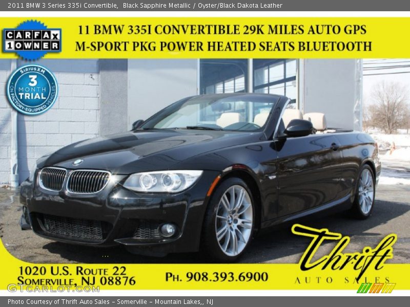 Black Sapphire Metallic / Oyster/Black Dakota Leather 2011 BMW 3 Series 335i Convertible