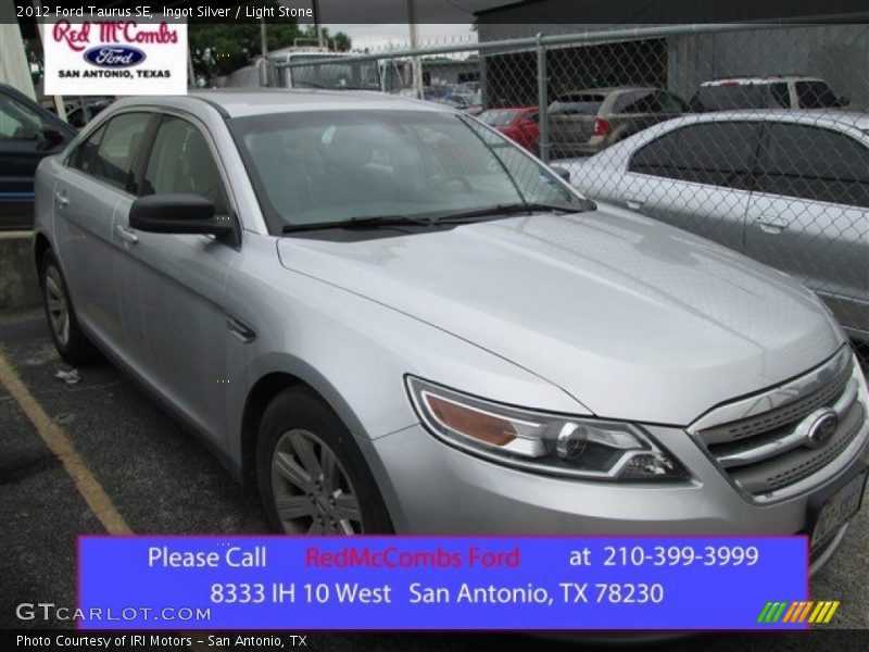 Ingot Silver / Light Stone 2012 Ford Taurus SE