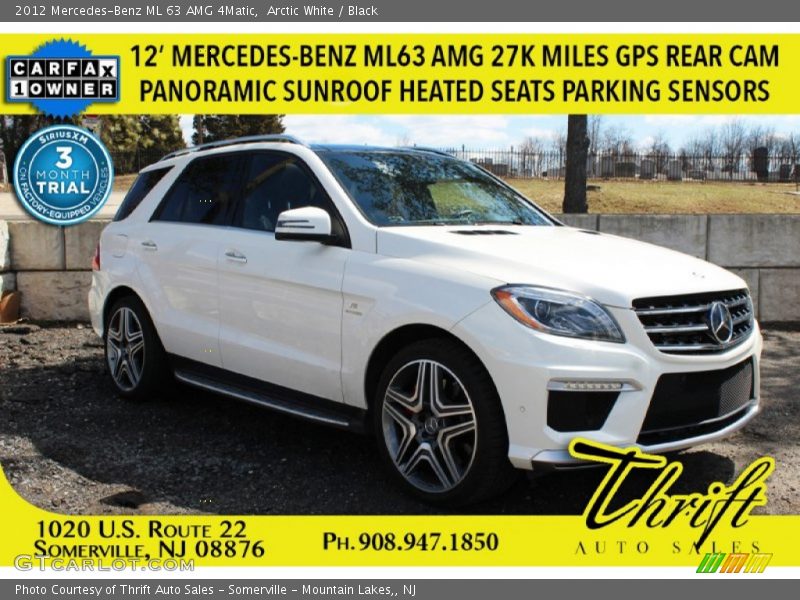Arctic White / Black 2012 Mercedes-Benz ML 63 AMG 4Matic