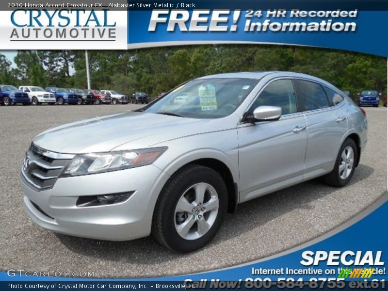 Alabaster Silver Metallic / Black 2010 Honda Accord Crosstour EX