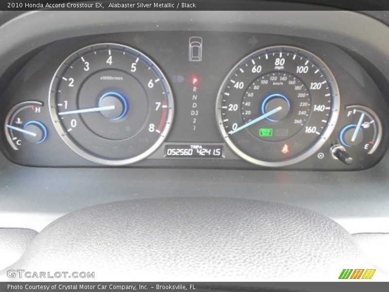 Alabaster Silver Metallic / Black 2010 Honda Accord Crosstour EX