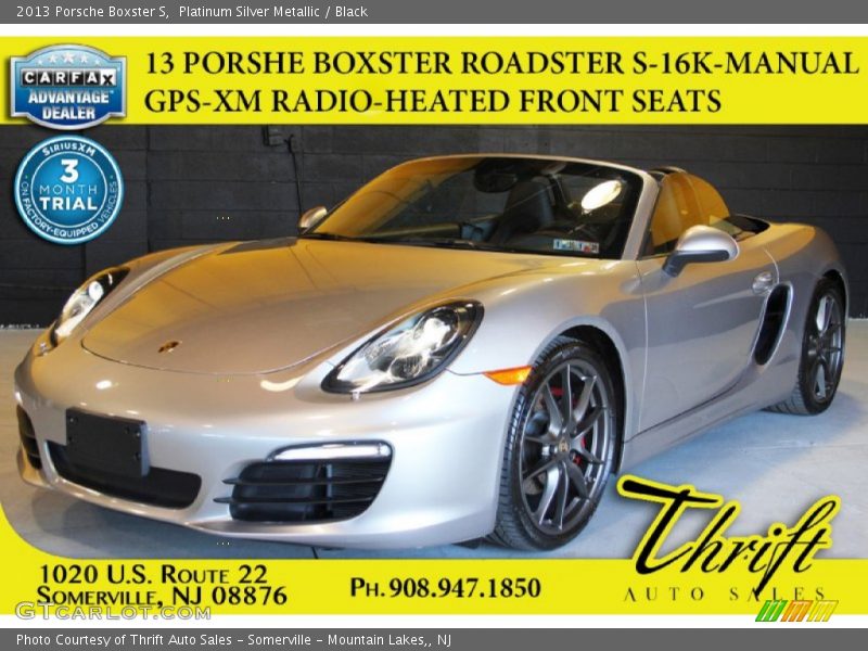 Platinum Silver Metallic / Black 2013 Porsche Boxster S