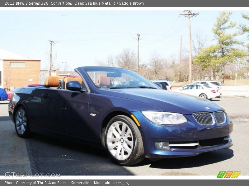 Deep Sea Blue Metallic / Saddle Brown 2012 BMW 3 Series 328i Convertible