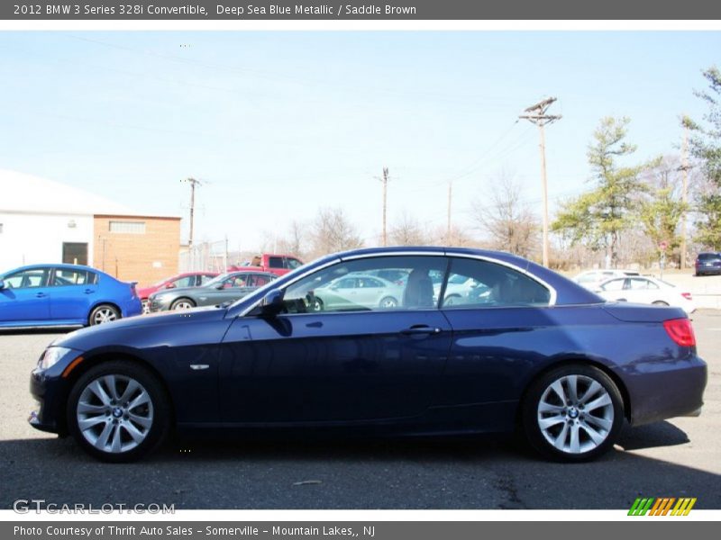 Deep Sea Blue Metallic / Saddle Brown 2012 BMW 3 Series 328i Convertible