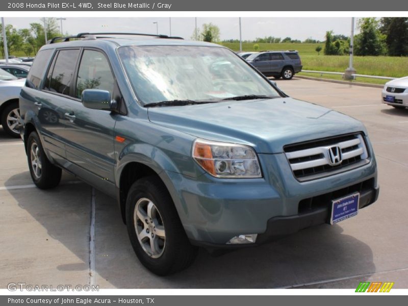 Steel Blue Metallic / Gray 2008 Honda Pilot EX-L 4WD