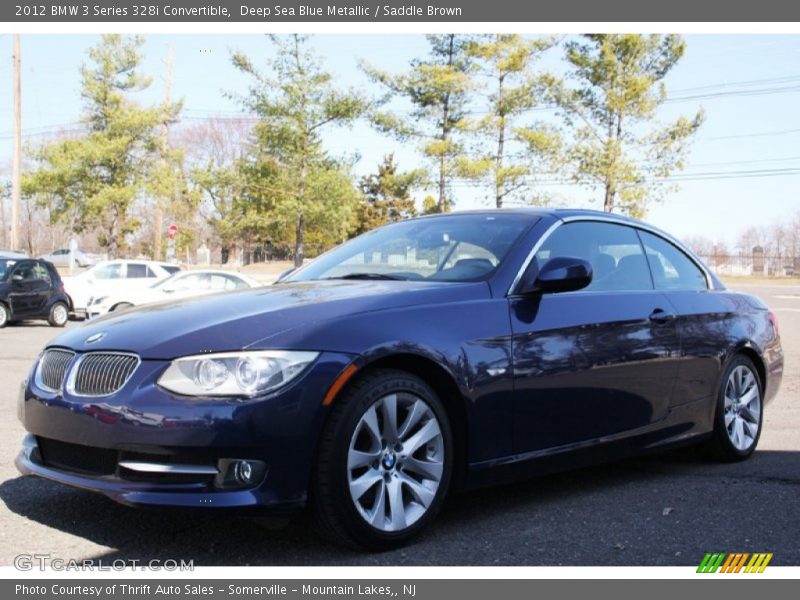 Deep Sea Blue Metallic / Saddle Brown 2012 BMW 3 Series 328i Convertible