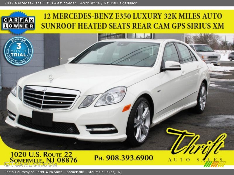Arctic White / Natural Beige/Black 2012 Mercedes-Benz E 350 4Matic Sedan