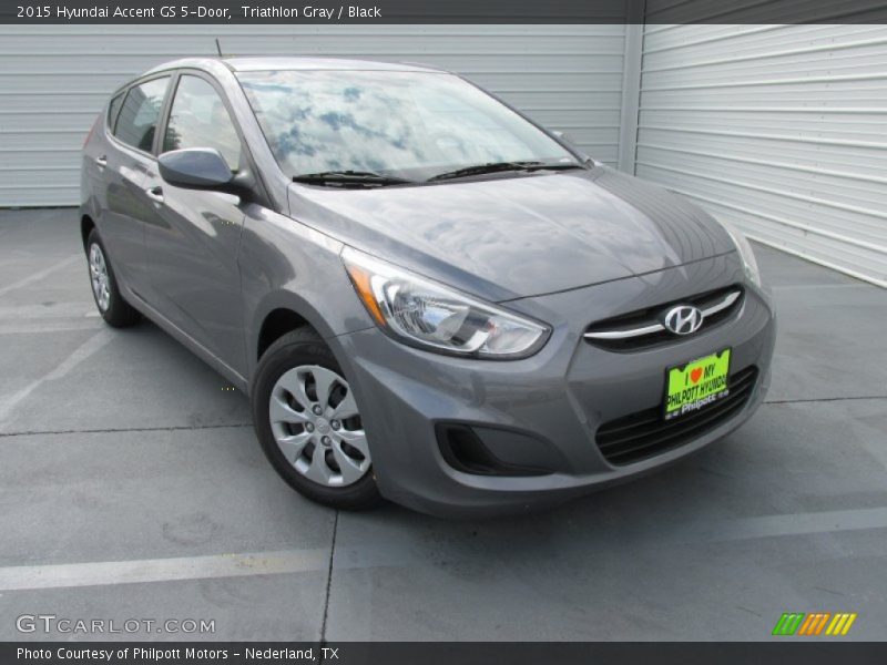 Triathlon Gray / Black 2015 Hyundai Accent GS 5-Door