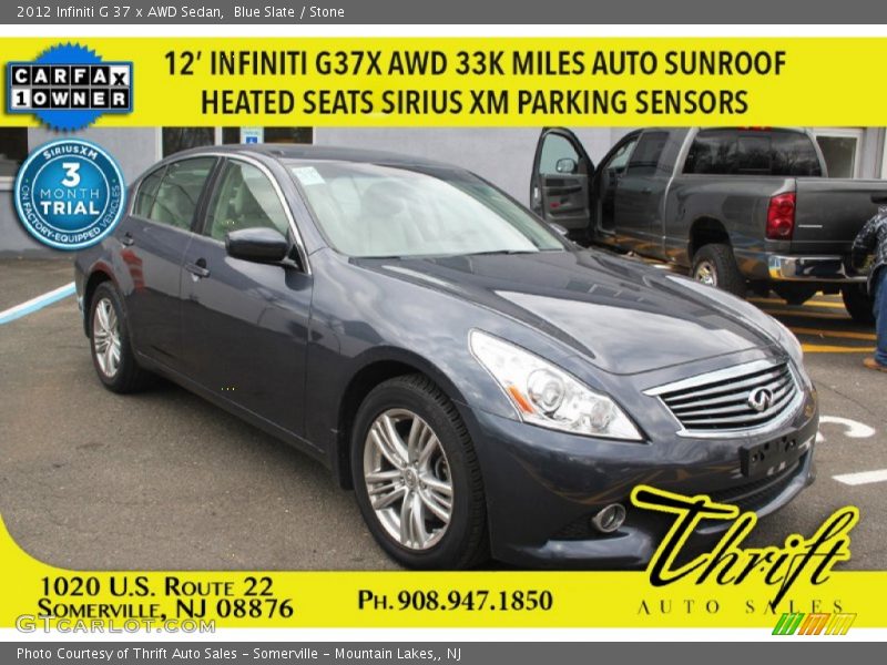 Blue Slate / Stone 2012 Infiniti G 37 x AWD Sedan