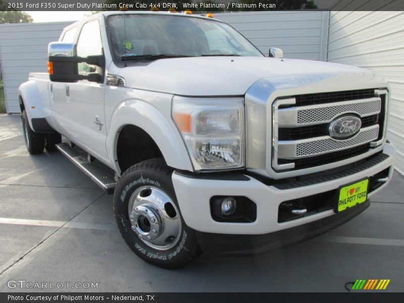 White Platinum / Platinum Pecan 2015 Ford F350 Super Duty Platinum Crew Cab 4x4 DRW