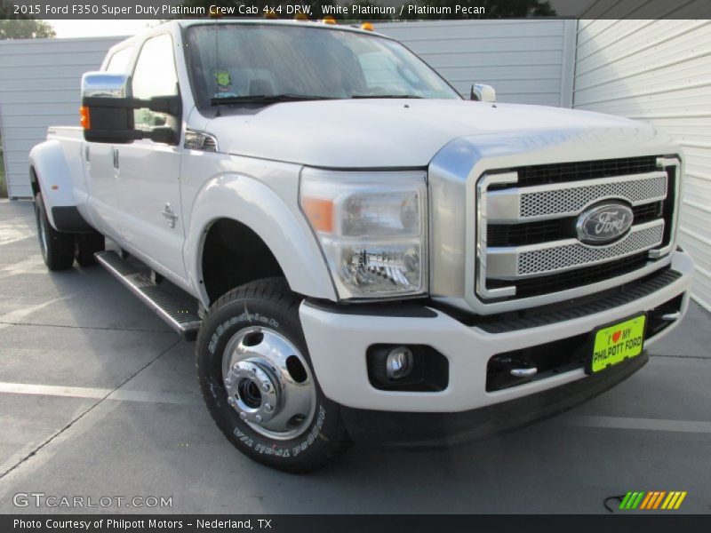White Platinum / Platinum Pecan 2015 Ford F350 Super Duty Platinum Crew Cab 4x4 DRW