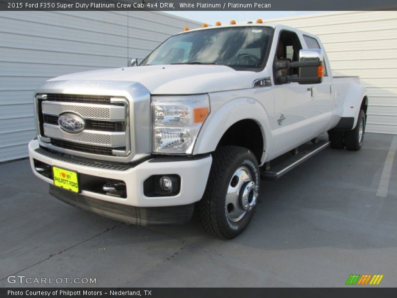 White Platinum / Platinum Pecan 2015 Ford F350 Super Duty Platinum Crew Cab 4x4 DRW