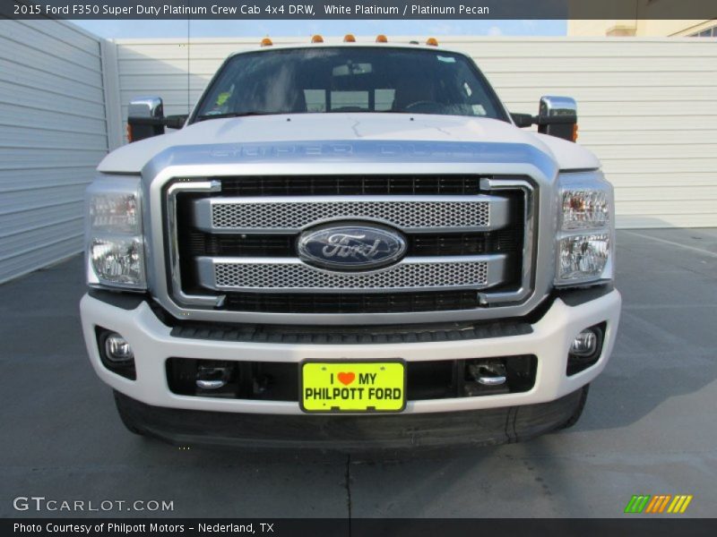 White Platinum / Platinum Pecan 2015 Ford F350 Super Duty Platinum Crew Cab 4x4 DRW