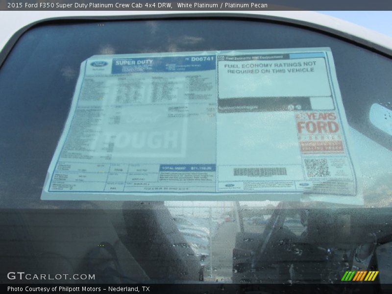 White Platinum / Platinum Pecan 2015 Ford F350 Super Duty Platinum Crew Cab 4x4 DRW