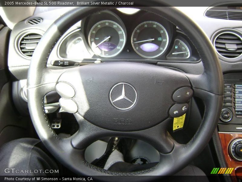 Brilliant Silver Metallic / Charcoal 2005 Mercedes-Benz SL 500 Roadster