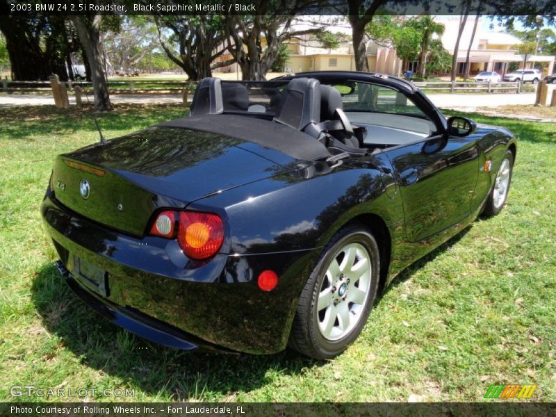 Black Sapphire Metallic / Black 2003 BMW Z4 2.5i Roadster