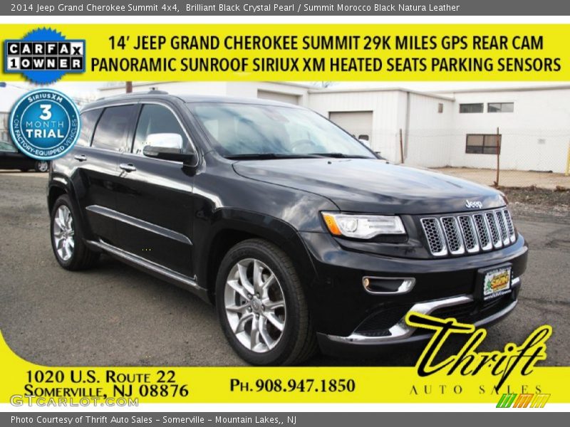 Brilliant Black Crystal Pearl / Summit Morocco Black Natura Leather 2014 Jeep Grand Cherokee Summit 4x4