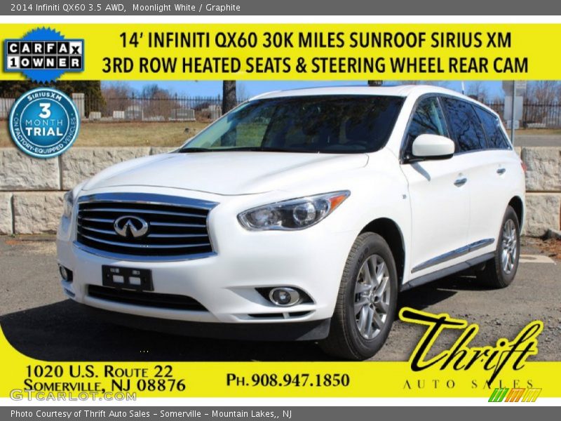 Moonlight White / Graphite 2014 Infiniti QX60 3.5 AWD