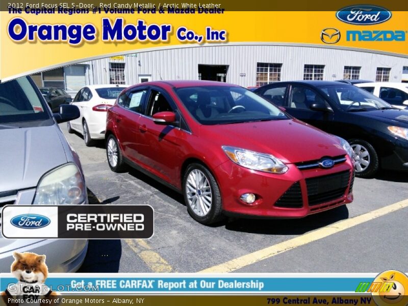 Red Candy Metallic / Arctic White Leather 2012 Ford Focus SEL 5-Door