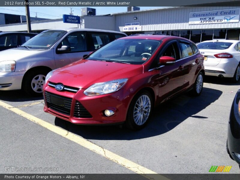 Red Candy Metallic / Arctic White Leather 2012 Ford Focus SEL 5-Door