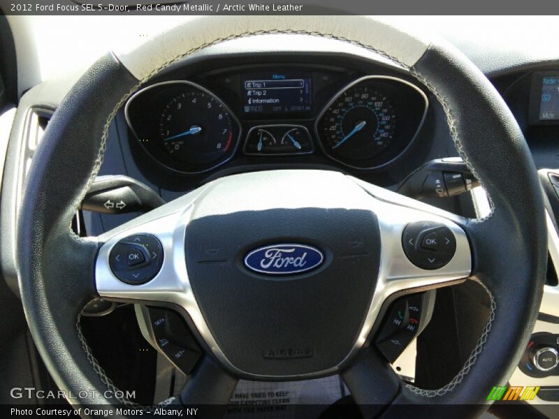 Red Candy Metallic / Arctic White Leather 2012 Ford Focus SEL 5-Door