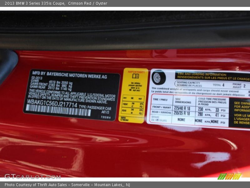 2013 3 Series 335is Coupe Crimson Red Color Code A61