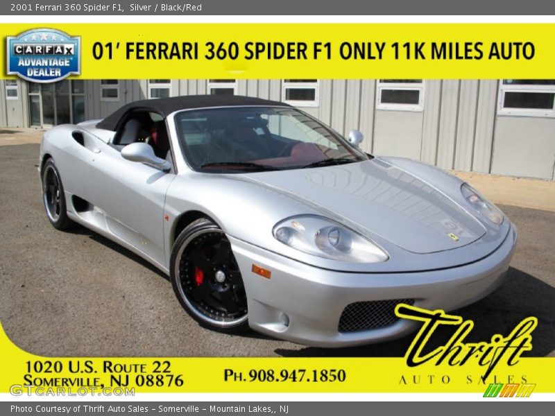 Silver / Black/Red 2001 Ferrari 360 Spider F1