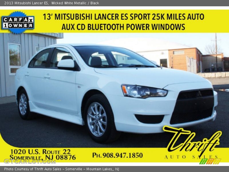 Wicked White Metallic / Black 2013 Mitsubishi Lancer ES