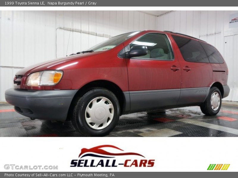 Napa Burgundy Pearl / Gray 1999 Toyota Sienna LE
