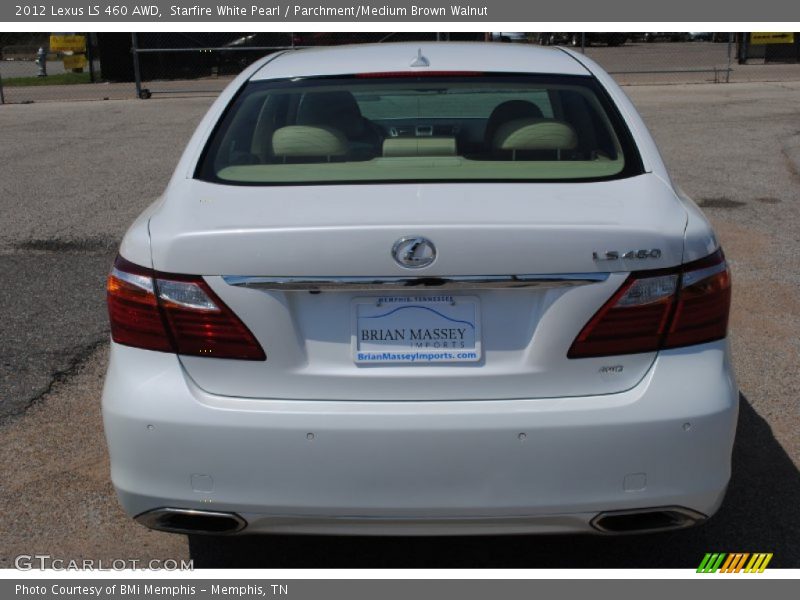 Starfire White Pearl / Parchment/Medium Brown Walnut 2012 Lexus LS 460 AWD