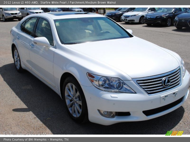 Starfire White Pearl / Parchment/Medium Brown Walnut 2012 Lexus LS 460 AWD