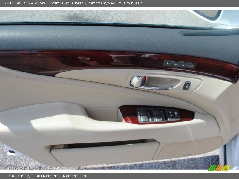 Starfire White Pearl / Parchment/Medium Brown Walnut 2012 Lexus LS 460 AWD