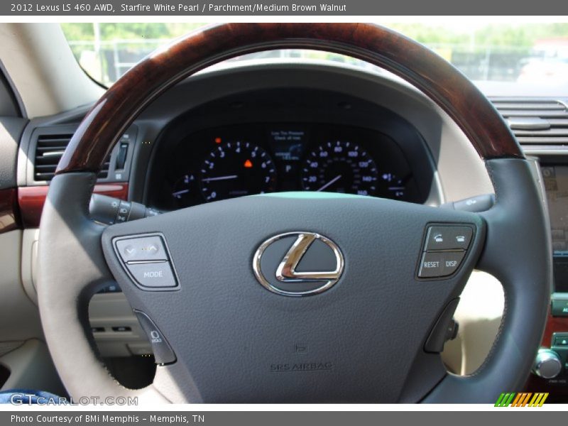 Starfire White Pearl / Parchment/Medium Brown Walnut 2012 Lexus LS 460 AWD