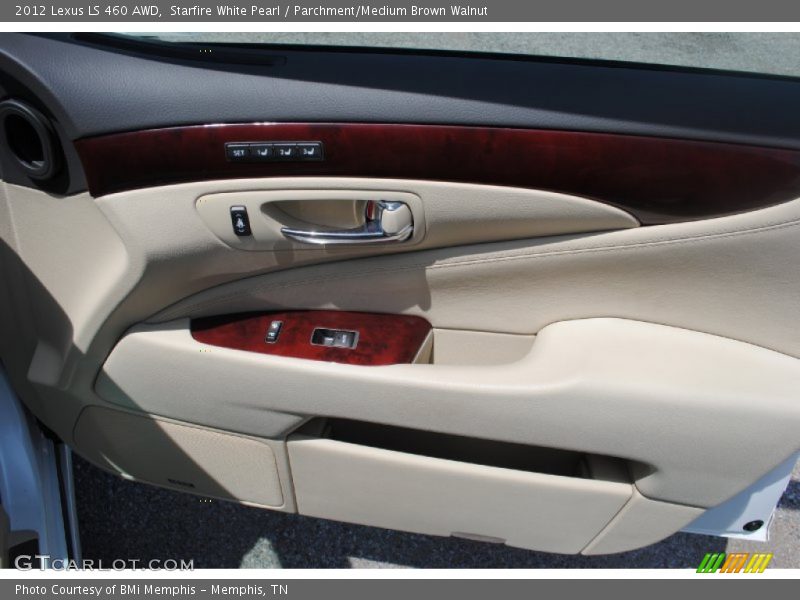 Starfire White Pearl / Parchment/Medium Brown Walnut 2012 Lexus LS 460 AWD
