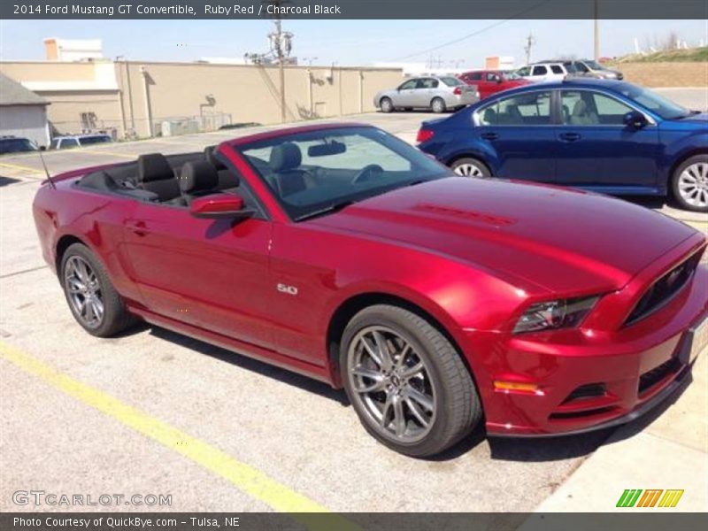 Ruby Red / Charcoal Black 2014 Ford Mustang GT Convertible