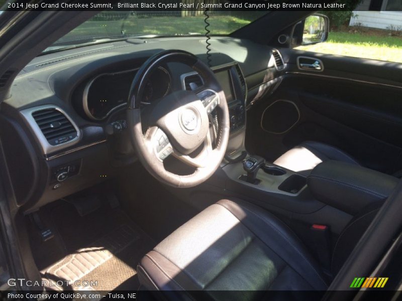 Brilliant Black Crystal Pearl / Summit Grand Canyon Jeep Brown Natura Leather 2014 Jeep Grand Cherokee Summit