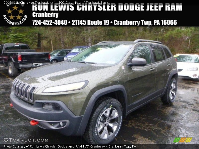 ECO Green Pearl / Trailhawk Black 2015 Jeep Cherokee Trailhawk 4x4